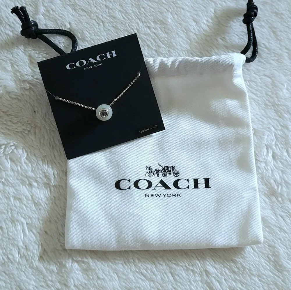 Coach Gold💛 Raised Slider Disc📀 Pendant Necklace